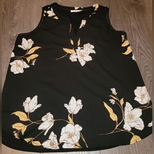 Ricki's Elegant Black and Gold Floral Top